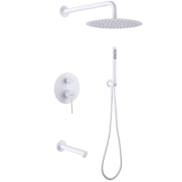 Душевая система ABBER Emotion AF8817W скрытого монтажа с изливом, белый матовый