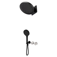 Душевая система ABBER Marmor AF8B18B-H05B-H05B скрытого монтажа без излива, ручки Wiener Marmor, черная матовая