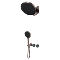 Душевая система ABBER Marmor AF8B18BZ-H04BZ-H04BZ скрытого монтажа без излива, ручки Rhine Onyx, бронза брашированная