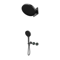 Душевая система ABBER Marmor AF8B18GM-H04GM-H04GM скрытого монтажа без излива, ручки Rhine Onyx, оружейная сталь брашированная