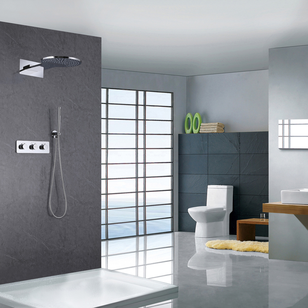 Душевая система ABBER Wasser Kreis AF8151 скрытого монтажа без излива, термостат, хром 2