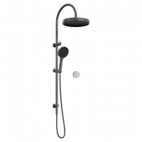 Душевая стойка ABBER Marmor AF8B20GM-H03GM без излива, ручка Tirol Weiss, оружейная сталь брашированная