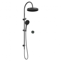 Душевая стойка ABBER Marmor AF8B20GM-H04GM без излива, ручка Rhine Onyx, оружейная сталь брашированная