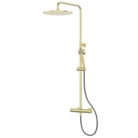 Душевая стойка ABBER Wasser Kreis 316 AF8160BG без излива, термостат, брашированное светлое золото