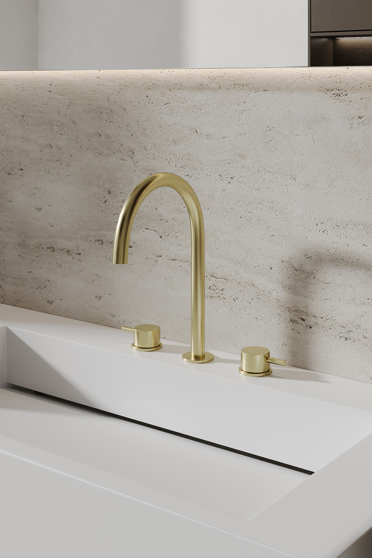 Смеситель ABBER Wasser Kreis 316 для раковины, золото брашированное 8