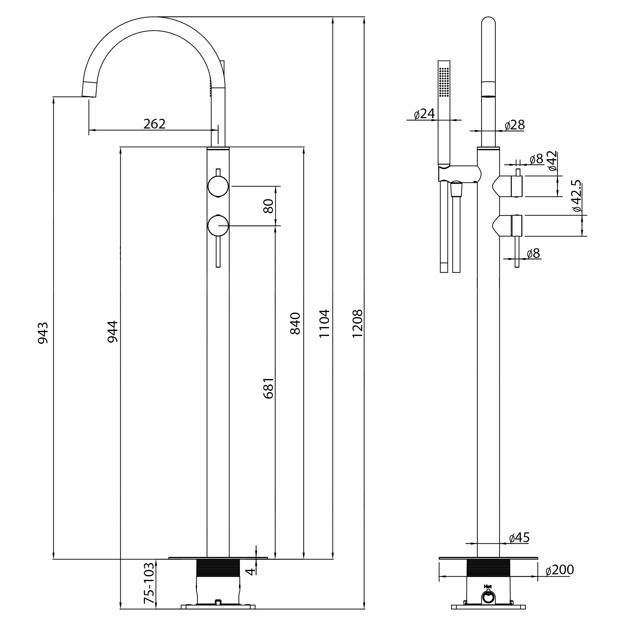 Смеситель ABBER Wasser Kreis 316 для ванны с душем, золото брашированное 10