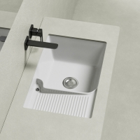 Раковина на стиральную машину встраиваемая снизу ABBER Rechteck AC2225L белая