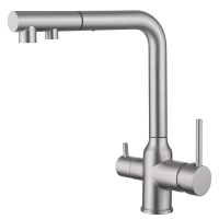 Смеситель ABBER Emotion AF8814SP для кухни с подключением фильтра и выдвижной лейкой, сатин