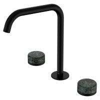 Смеситель ABBER Marmor AF8B07B-L-H04B-H04B для раковины, ручки Rhine Onyx, черный матовый