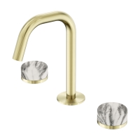 Смеситель ABBER Marmor AF8B07BG-H05BG-H05BG для раковины, ручки Wiener Marmor, золото брашированное