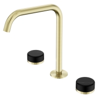 Смеситель ABBER Marmor AF8B07BG-L-H06BG-H06BG для раковины, ручки Alpennacht, золото брашированное