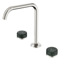 Смеситель ABBER Marmor AF8B07BN-L-H04BN-H04BN для раковины, ручки Rhine Onyx, никель брашированный