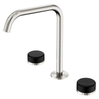Смеситель ABBER Marmor AF8B07BN-L-H06BN-H06BN для раковины, ручки Alpennacht, никель брашированный