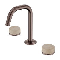 Смеситель ABBER Marmor AF8B07BZ-H02BZ-H02BZ для раковины, ручки Lech Sand, бронза брашированная