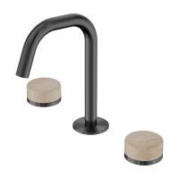 Смеситель ABBER Marmor AF8B07GM-H02GM-H02GM для раковины, ручки Lech Sand, оружейная сталь брашированная