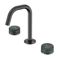 Смеситель ABBER Marmor AF8B07GM-H04GM-H04GM для раковины, ручки Rhine Onyx, оружейная сталь брашированная
