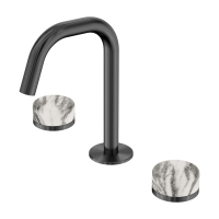 Смеситель ABBER Marmor AF8B07GM-H05GM-H05GM для раковины, ручки Wiener Marmor, оружейная сталь брашированная