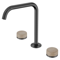 Смеситель ABBER Marmor AF8B07GM-L-H02GM-H02GM для раковины, ручки Lech Sand, оружейная сталь брашированная