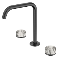 Смеситель ABBER Marmor AF8B07GM-L-H05GM-H05GM для раковины, ручки Wiener Marmor, оружейная сталь брашированная