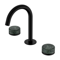 Смеситель ABBER Marmor AF8B08B-H04B-H04B для раковины, ручки Rhine Onyx, черный матовый