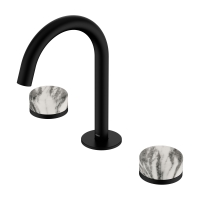 Смеситель ABBER Marmor AF8B08B-H05B-H05B для раковины, ручки Wiener Marmor, черный матовый