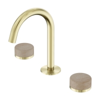 Смеситель ABBER Marmor AF8B08BG-H02BG-H02BG для раковины, ручки Lech Sand, золото брашированное