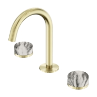 Смеситель ABBER Marmor AF8B08BG-H05BG-H05BG для раковины, ручки Wiener Marmor, золото брашированное