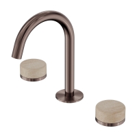 Смеситель ABBER Marmor AF8B08BZ-H02BZ-H02BZ для раковины, ручки Lech Sand, бронза брашированная