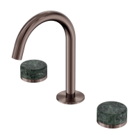 Смеситель ABBER Marmor AF8B08BZ-H04BZ-H04BZ для раковины, ручки Rhine Onyx, бронза брашированная