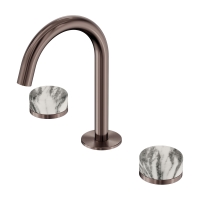 Смеситель ABBER Marmor AF8B08BZ-H05BZ-H05BZ для раковины, ручки Wiener Marmor, бронза брашированная