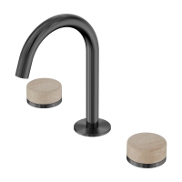 Смеситель ABBER Marmor AF8B08GM-H02GM-H02GM для раковины, ручки Lech Sand, оружейная сталь брашированная