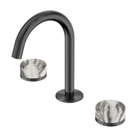 Смеситель ABBER Marmor AF8B08GM-H05GM-H05GM для раковины, ручки Wiener Marmor, оружейная сталь брашированная