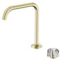 Смеситель ABBER Marmor AF8B091BG-L-H05BG для раковины, прогрессивный, ручка Wiener Marmor, золото брашированное