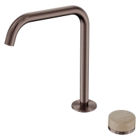 Смеситель ABBER Marmor AF8B091BZ-L-H02BZ для раковины, прогрессивный, ручка Lech Sand, бронза брашированная