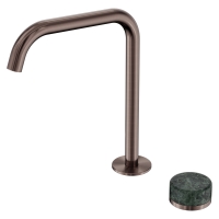 Смеситель ABBER Marmor AF8B091BZ-L-H04BZ для раковины, прогрессивный, ручка Rhine Onyx, бронза брашированная