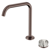 Смеситель ABBER Marmor AF8B091BZ-L-H05BZ для раковины, прогрессивный, ручка Wiener Marmor, бронза брашированная