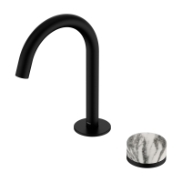 Смеситель ABBER Marmor AF8B09B-H05B для раковины, прогрессивный, ручка Wiener Marmor, черный матовый