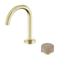 Смеситель ABBER Marmor AF8B09BG-H02BG для раковины, прогрессивный, ручка Lech Sand, золото брашированное