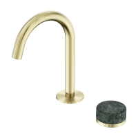 Смеситель ABBER Marmor AF8B09BG-H04BG для раковины, прогрессивный, ручка Rhine Onyx, золото брашированное