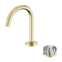 Смеситель ABBER Marmor AF8B09BG-H05BG для раковины, прогрессивный, ручка Wiener Marmor, золото брашированное