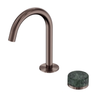 Смеситель ABBER Marmor AF8B09BZ-H04BZ для раковины, прогрессивный, ручка Rhine Onyx, бронза брашированная
