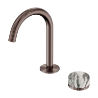 Смеситель ABBER Marmor AF8B09BZ-H05BZ для раковины, прогрессивный, ручка Wiener Marmor, бронза брашированная