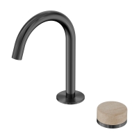 Смеситель ABBER Marmor AF8B09GM-H02GM для раковины, прогрессивный, ручка Lech Sand, оружейная сталь брашированная