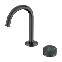 Смеситель ABBER Marmor AF8B09GM-H04GM для раковины, прогрессивный, ручка Rhine Onyx, оружейная сталь брашированная