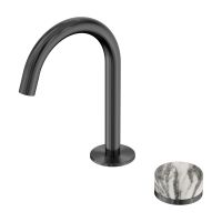 Смеситель ABBER Marmor AF8B09GM-H05GM для раковины, прогрессивный, ручка Wiener Marmor, оружейная сталь брашированная