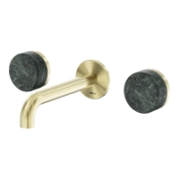 Смеситель ABBER Marmor AF8B121BG-H04BG-H04BG для раковины скрытого монтажа, прогрессивный, ручки Rhine Onyx, золото брашированное