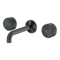 Смеситель ABBER Marmor AF8B121GM-H04GM-H04GM для раковины скрытого монтажа, прогрессивный, ручки Rhine Onyx, оружейная сталь брашированная