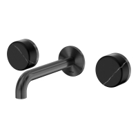 Смеситель ABBER Marmor AF8B121GM-H06GM-H06GM для раковины скрытого монтажа, прогрессивный, ручки Alpennacht, оружейная сталь брашированная