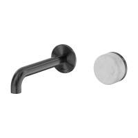 Смеситель ABBER Marmor AF8B12GM-H03GM для раковины скрытого монтажа, прогрессивный, ручка Tirol Weiss, оружейная сталь брашированная