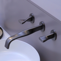 Смеситель ABBER Tanz AF8C121GM для раковины скрытого монтажа, оружейная сталь